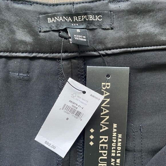 BANANA REPUBLIC Black High Waist Satin Utility Shorts NWT - Picture 9 of 12